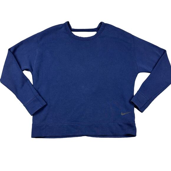 Nike Size S Womens Blue Dry Versa Deep V Back Long Sleeve Training Top - Picture 1 of 9